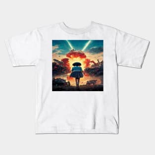 Girl in a Lost World of War Kids T-Shirt